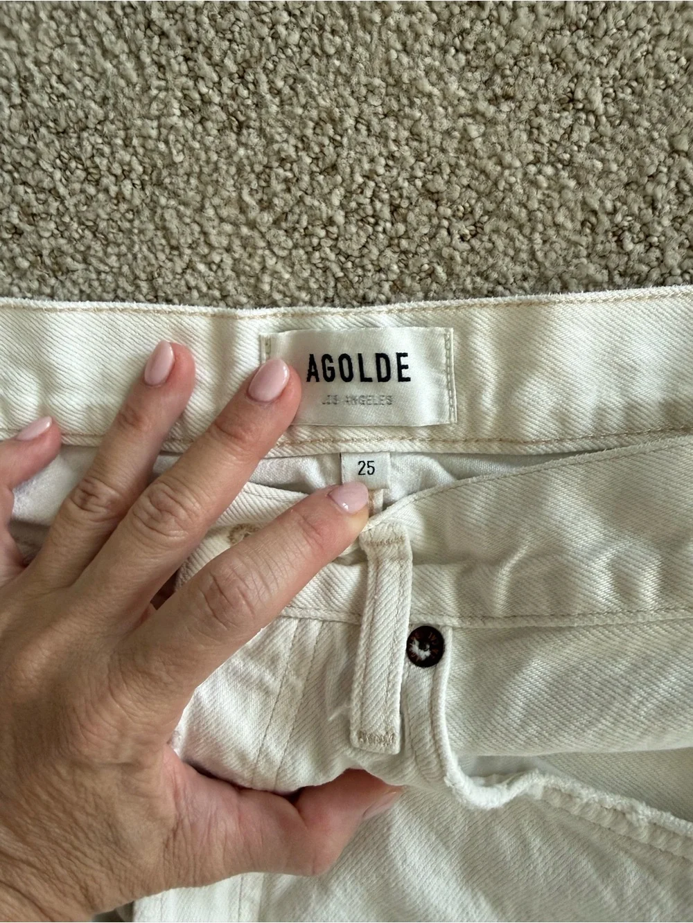 AGOLDE Parker long Denim Cutoff Shorts, size 25